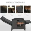 Best Outdoor Recliner Chair with Adjustable Backrest and Footrest, Cushion, Side Tray, Grey - Image 6