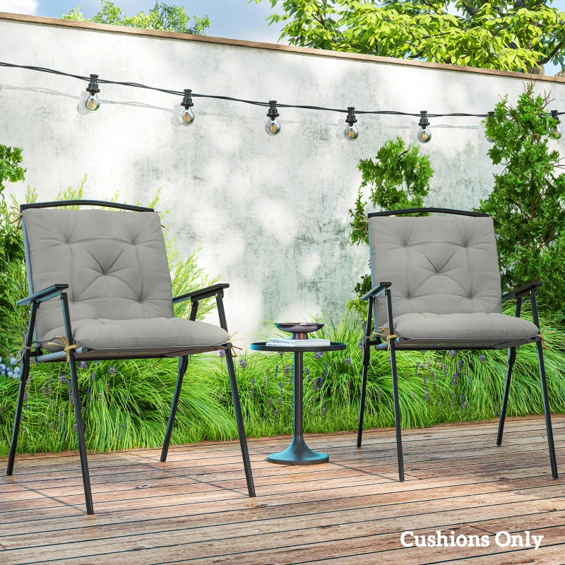 Best Set of Two Outdoor Seat Cushions - Light Grey - Image 2