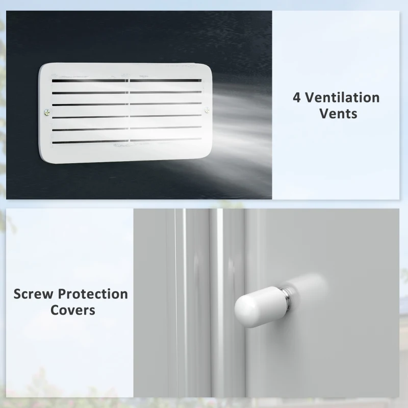 Best 9 x 6ft Metal Garden Shed, Outdoor Storage Tool House with Ventilation Slots, Foundation Kit and Lockable Double Doors, Dark Grey - Image 7