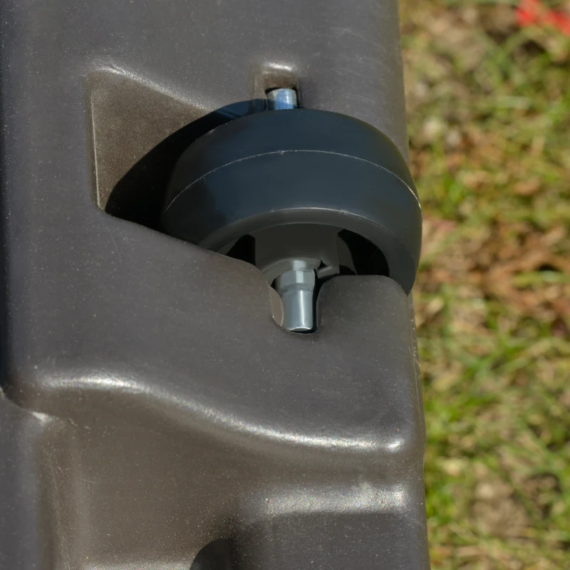 Best Square Cantilever Patio Parasol Base Water or Sand Filled Stand with Wheels Heavy-Duty, Coffee - Image 7