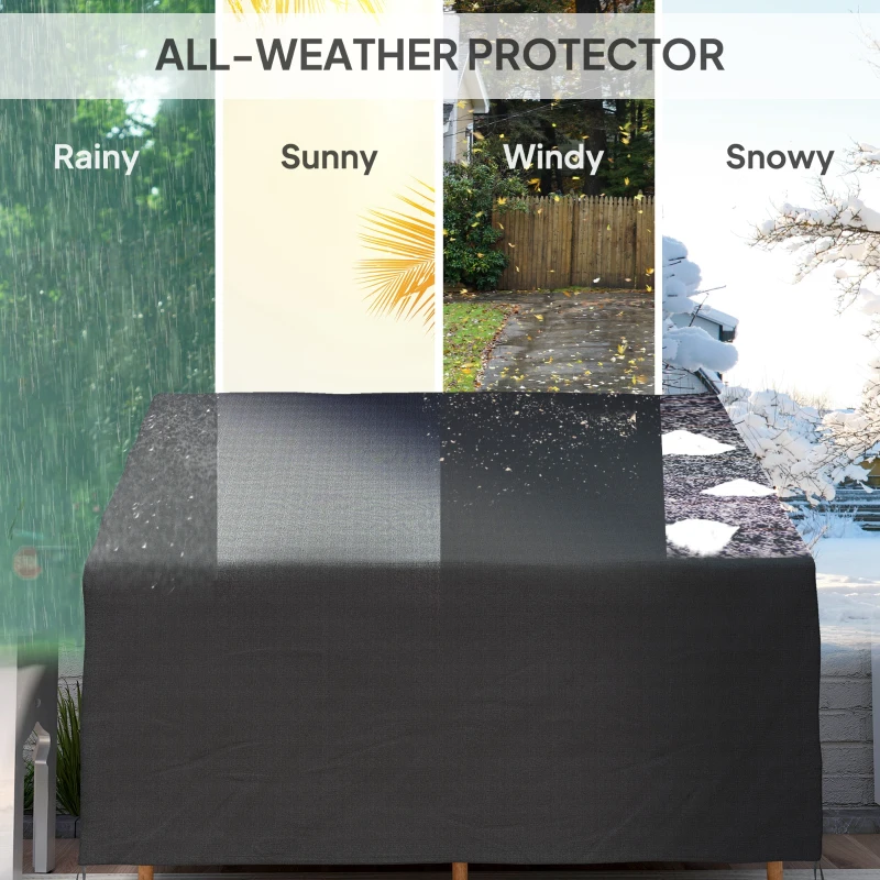 Best 600D Oxford Cloth Furniture Cover, 2 Seater Sofa Protector for Garden Patio, Outdoor, Waterproof, Black, 140L x 84W x 56/94H cm - Image 4