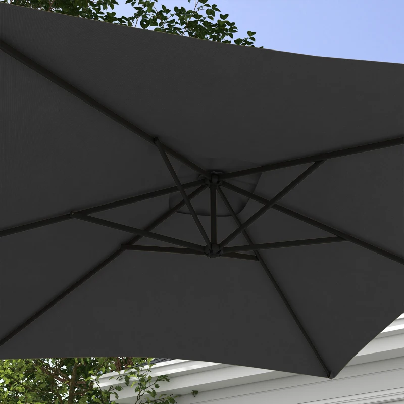 Best 3(m) Cantilever Overhanging Parasol, with Cross Base - Grey - Image 7