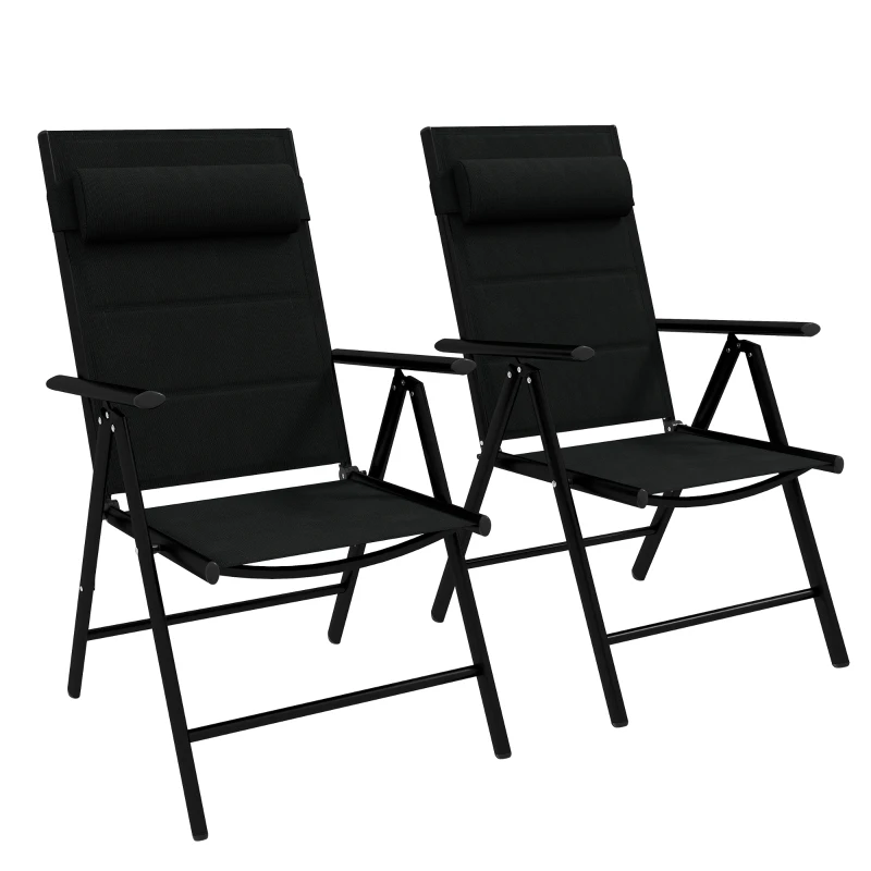 Best Set of Two Padded Garden Chairs - Black