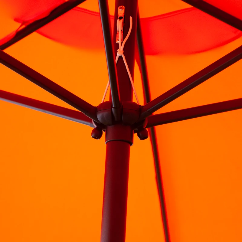 Best 2.6M Garden Parasol Umbrella with Tilt and Crank, Outdoor Sun Parasol Sunshade Shelter with Aluminium Frame, Orange - Image 8
