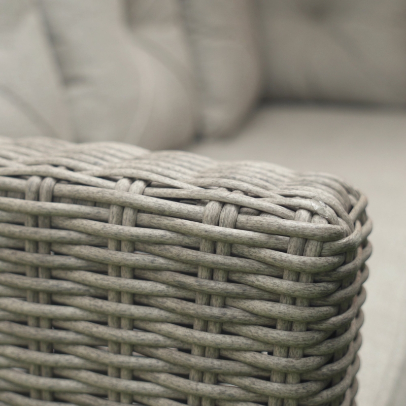 Best 8-Seater Outdoor PE Rattan Sofa Set Conversation Set w/ Fire Pit Table, L-Shape Sofa, Footstool and Furniture Cover - Image 9