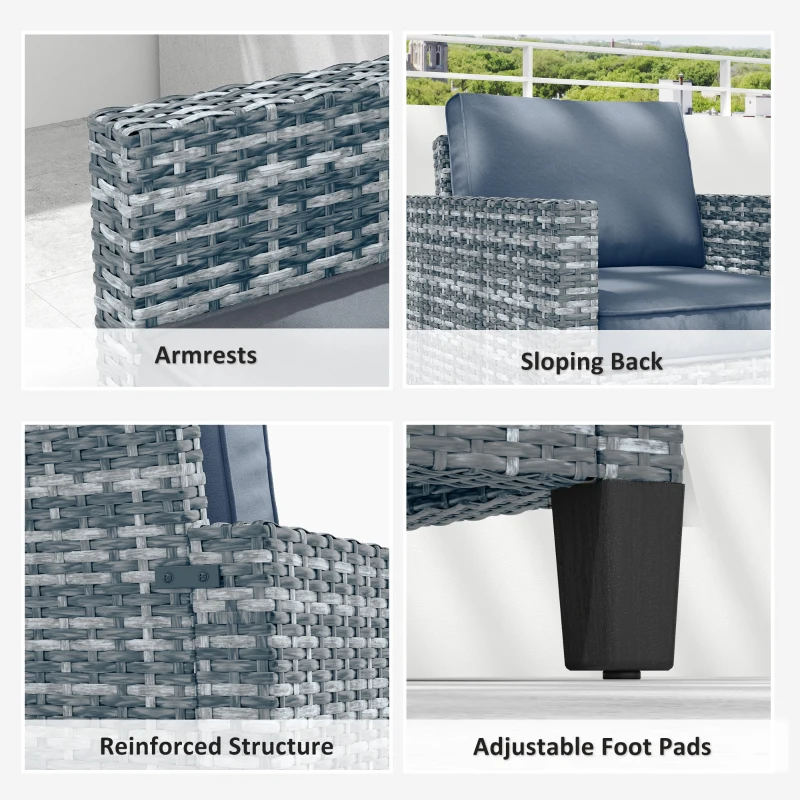 Best Single Rattan Armchair, with Cushions - Light Grey - Image 6