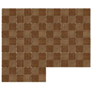 Best 27 Pcs Wooden Interlocking Decking Tiles, 30 x 30 cm Anti-slip Outdoor Flooring Tiles, 0.81㎡ per Pack, All Weather Use for Patio, Balcony, Terrace, Hot Tub, Brown