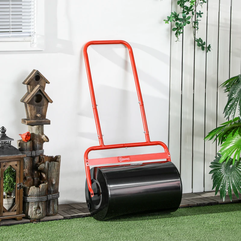 Best 38L Fillable Cylinder Steel Lawn Roller - Red - Image 2