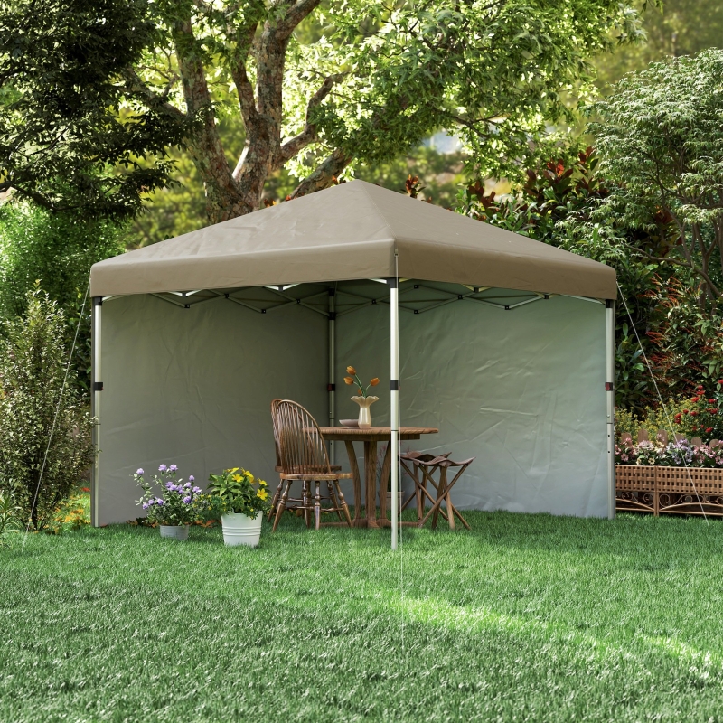 Best 3 x 3 (M) Pop Up Gazebo, UPF 30+ with 2 Sidewalls, Leg Weight Bags and Wheeled Bag, Height Adjustable Party Tent Event Shelter for Garden, Patio, Khaki - Image 9