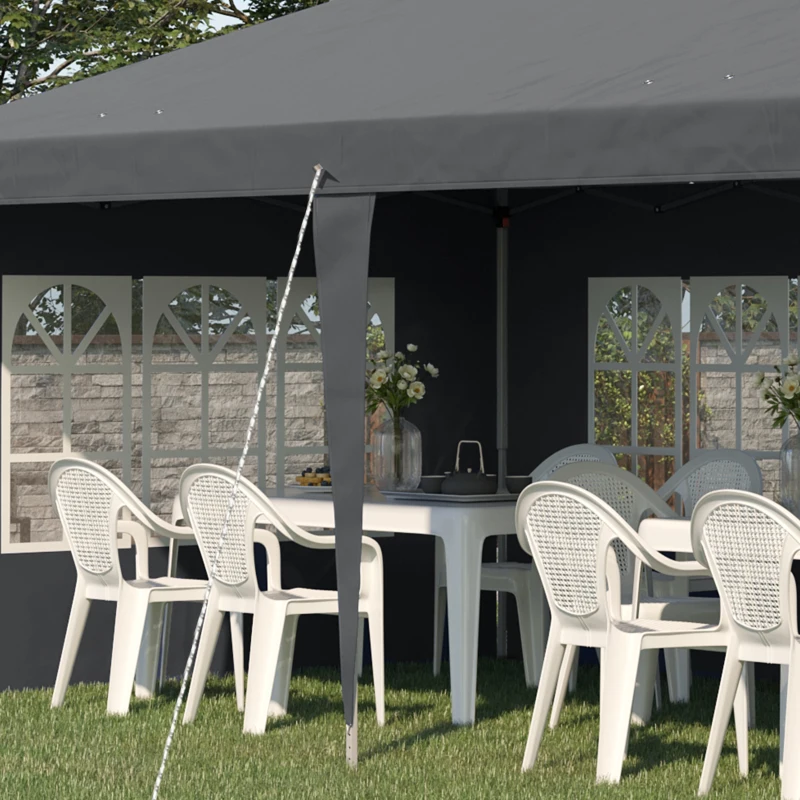 Best 3 x 6m Pop-Up Gazebo, with Removable Walls - Grey - Image 8