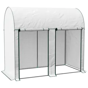 Best 200 x 100cm Walk-In Greenhouse, with Zipped Doors - White