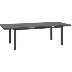 Best Aluminium Garden Table for 6-8, 246 cm Extending Outdoor Dining Table Rectangle for Patio, Balcony - Charcoal Grey
