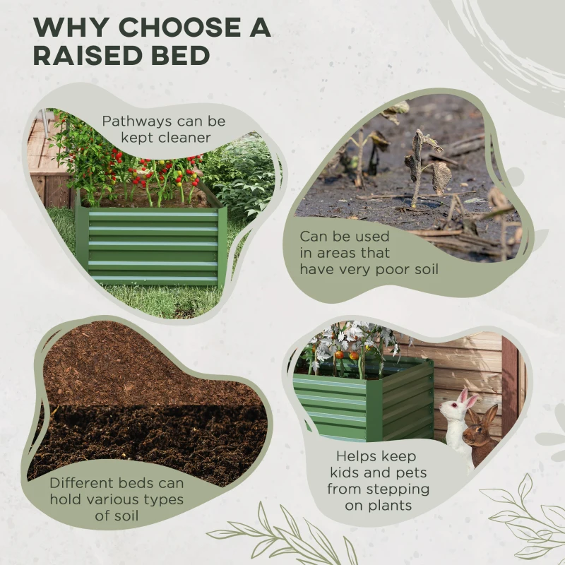 Best Raised Beds for Garden, Galvanised Steel Outdoor Planters with Multi-reinforced Rods, 180 x 90 x 59 cm, Green - Image 6