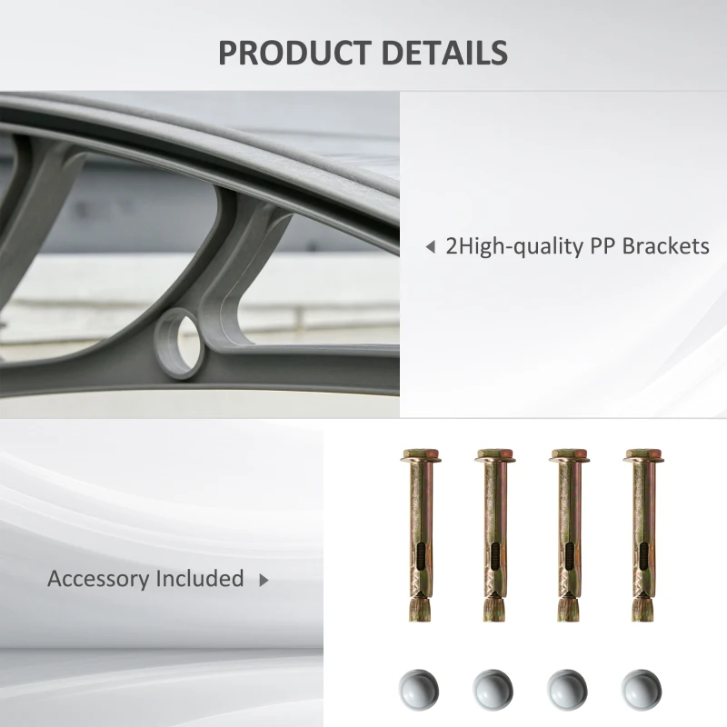 Best Door Canopy Awning Outdoor Window Rain Shelter Cover for Front/Back Door Porch Clear 100 x 75cm - Image 5