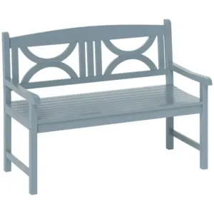 Best 2-Seater Wooden Garden Bench Outdoor Patio Loveseat for Porch, Grey