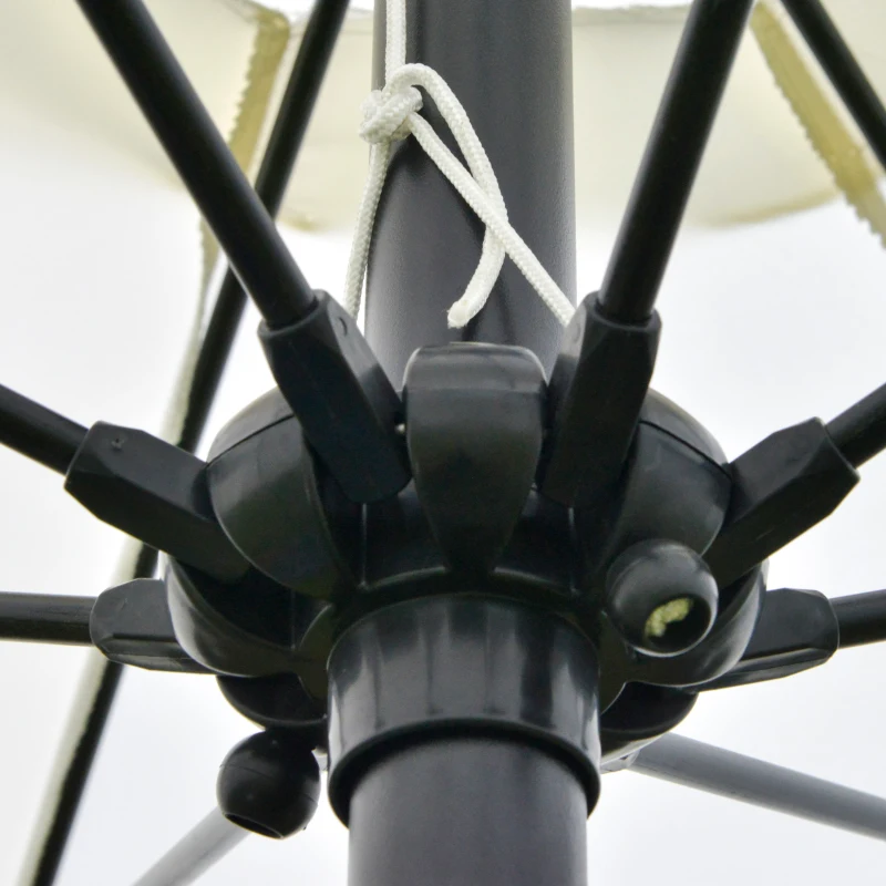 Best 2.7M Garden Parasol Umbrella with Glass Fibre Ribs and Aluminium Frame, Tilting Sun Shade Shelter Canopy, Cream White - Image 8