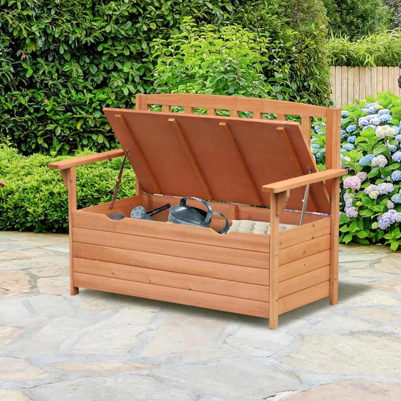 Best Two-Seater Garden Storage Bench - Natural - Image 2