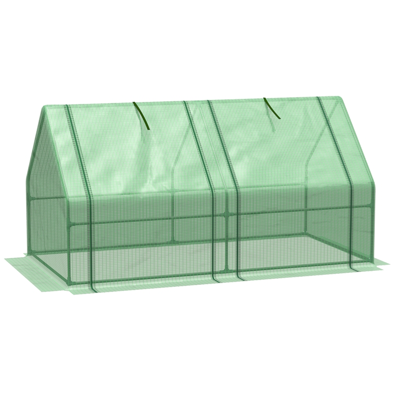 Best Mini Small Greenhouse with Steel Frame & PE Cover & Zippered Window Poly tunnel Steeple for Plants Vegetables, 180 x 90 x 90 cm, Green - Image 11