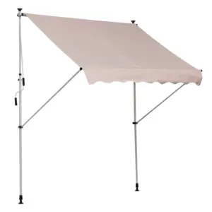 Best 2x1.5m Adjustable Outdoor Aluminium Frame Awning Beige
