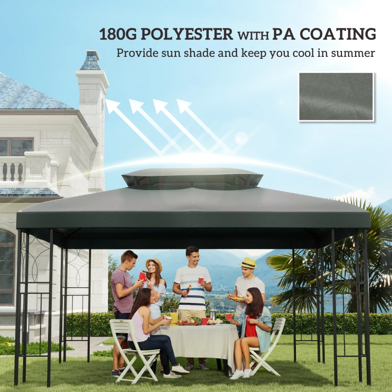 Best Gazebo Roof Replacement, for 3 x 4m Frames - Grey - Image 6