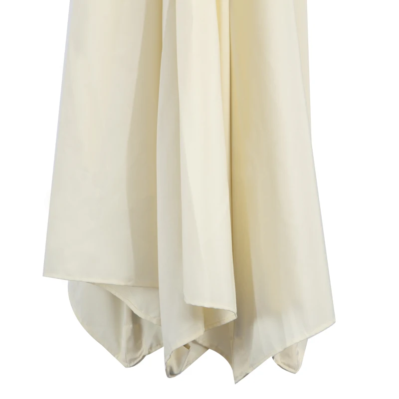 Best 3 m Parasol Garden Sun Umbrella Banana Hanging Rattan Set Umbrella Cantilever - Cream white - Image 8