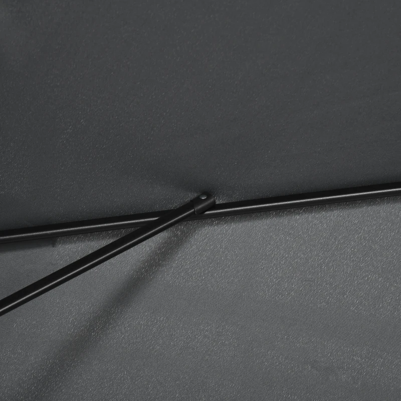 Best 3x2m Patio Parasol Garden Umbrellas Canopy with Aluminium Tilt Crank Rectangular Sun Shade Steel, Black - Image 8