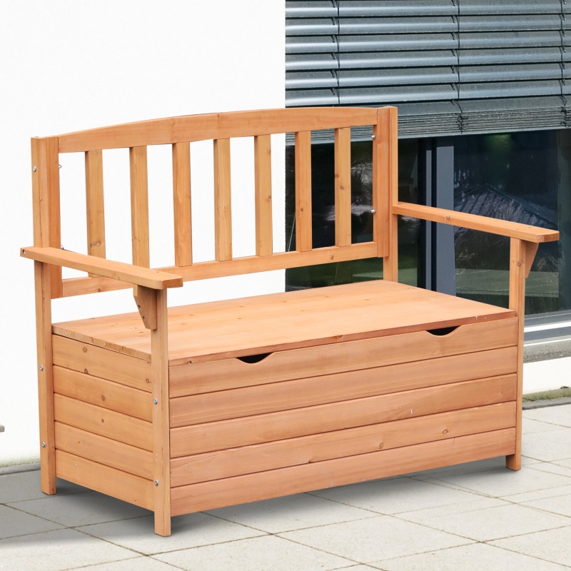 Best Two-Seater Garden Storage Bench - Natural - Image 11