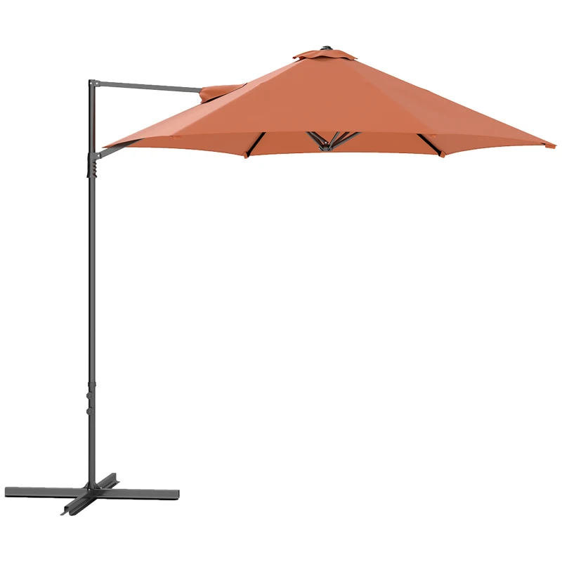 Best 2.5m Rotating Cantilever Parasol - Orange