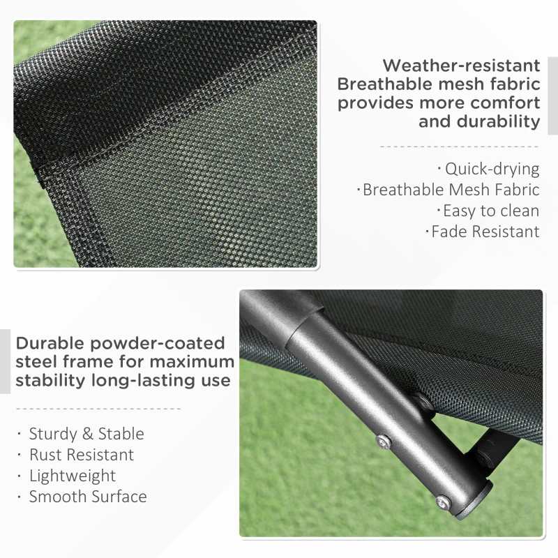 Best Steel Frame Zero Gravity Rocking Chair, with Pillow - Black - Image 6