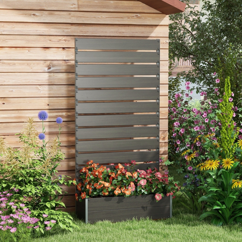 Best Raised Bed for Garden, Planter with Trellis for Climbing Plants, Vines, Planter Box with Drainage Gap, Black - Image 10