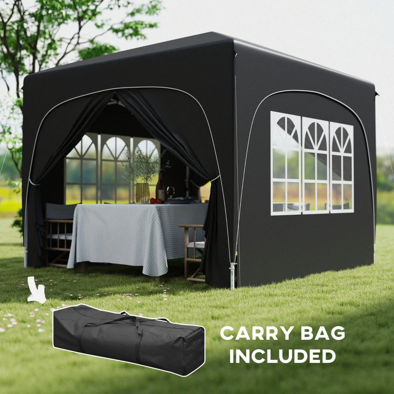 Best 3 x 3m Pop-Up Gazebo Shelter, with Accessories - Black - Image 7