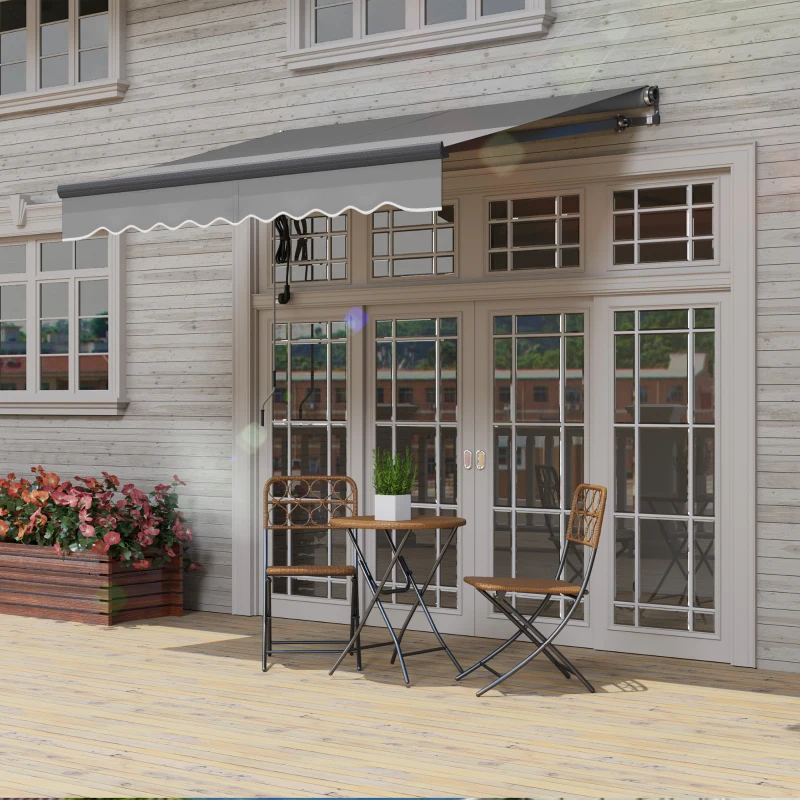 Best 2.5 x 2m Electric Awning with Remote Controller, Aluminium Frame DIY Retractable Awning, UV30+ Sun Shade Canopy for Garden Patio Deck Door Window, Dark Grey - Image 8