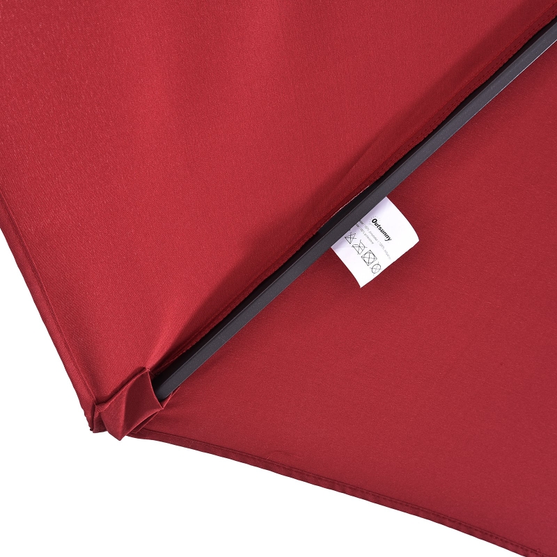 Best 4.6m Double-Sided Patio Parasol Sun Umbrella-Wine Red - Image 10