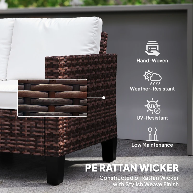Best Two-Seater Rattan Outdoor Sofa - Brown - Image 5