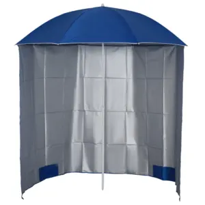 Best 88" Arc 2.2M Fishing Umbrella Beach Parasol with Sides Brolly Shelter Canopy Shade with FREE Carry Bag Blue