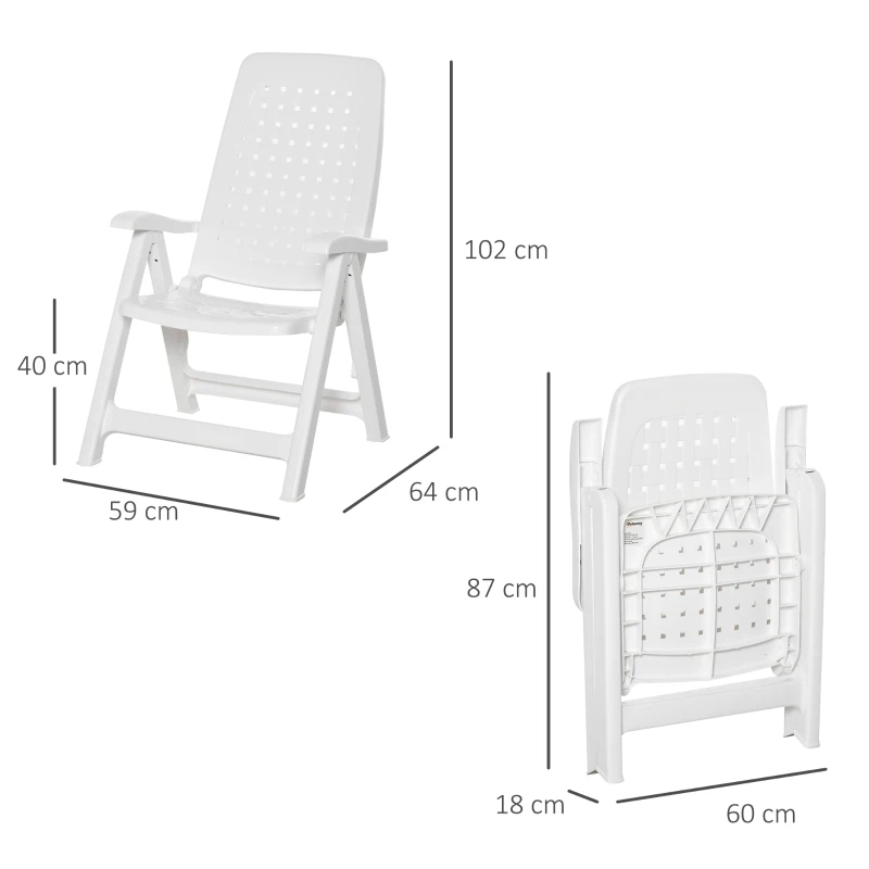 Best 2 Piece Folding Dining Chairs w/ 4-Position Backrest for Outdoor Events, Camping - Image 3