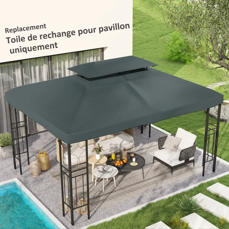 Best Gazebo Roof Replacement, for 3 x 4m Frames - Grey - Image 2