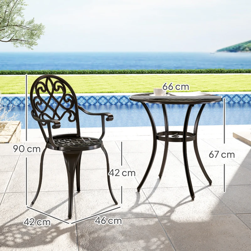 Best Three-Piece Elegant Aluminium Garden Set - Black - Image 3