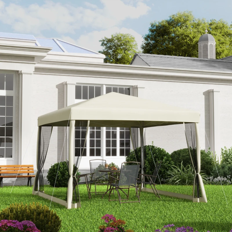 Best 3 x 3(m) Pop Up Gazebo with 4 Mesh Sides and Carry Bag, Height Adjustable Party Canopy Tent, Portable Garden Outdoor - Image 2