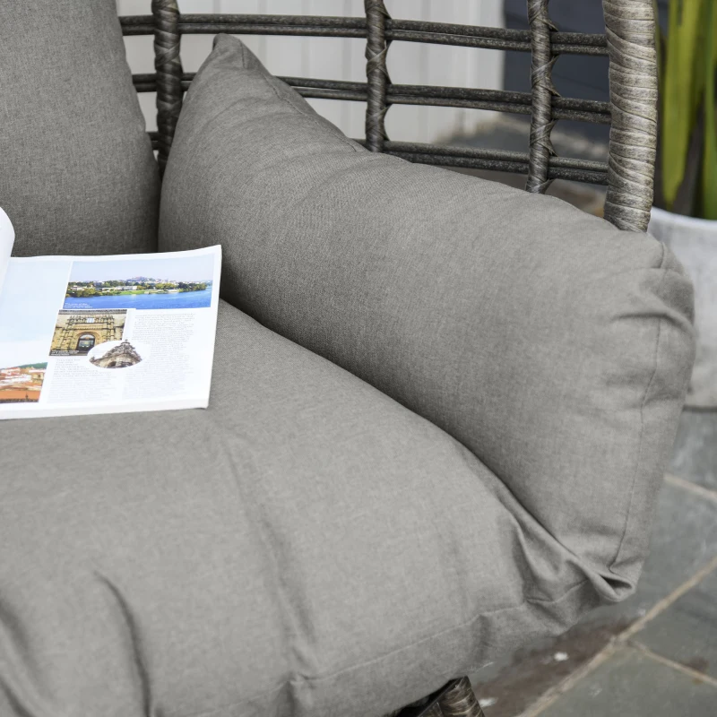 Best Teardop PE Wicker Rattan Chair w/ Thick Cushions 4 Legs Outdoor Seat Egg Garden - Image 8