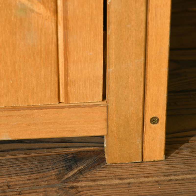 Best Garden Shed Vertical Utility 3 Shelves Shed Wood Outdoor Garden Tool Storage Unit Storage Cabinet, 77 x 54.2 x 179cm - Brown - Image 9