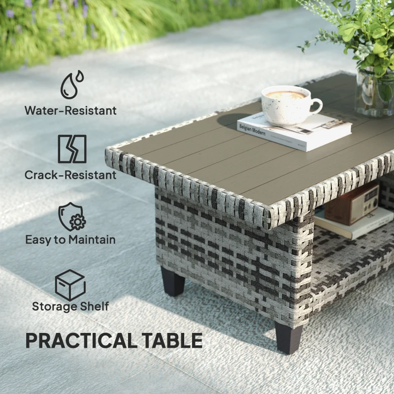 Best Six-Piece Modular Rattan Sofa Set - Light Grey - Image 8