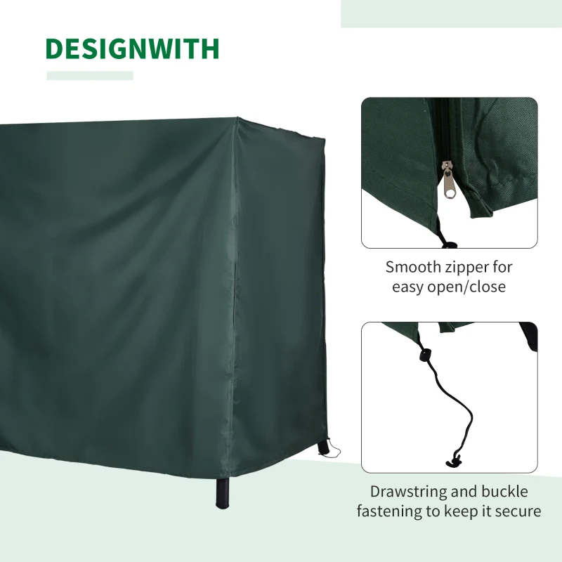 Best 152 x 177cm Three-Seater Swing Chair Protective Cover Green - Image 4