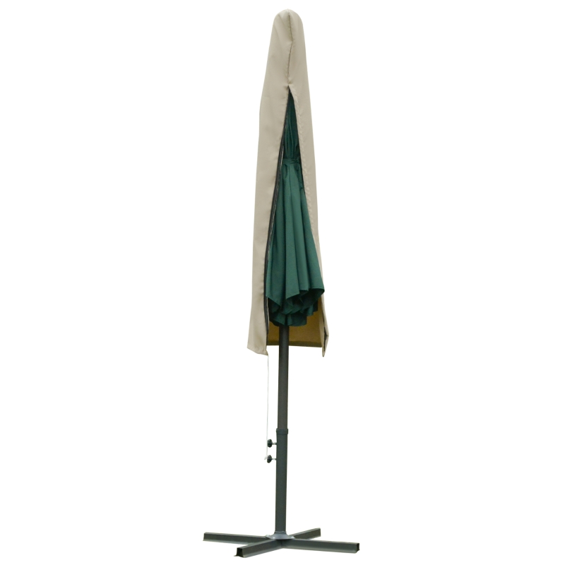 Best Outdoor Cantilever Umbrella Cover with Rod, Zipper, Khaki - Image 11