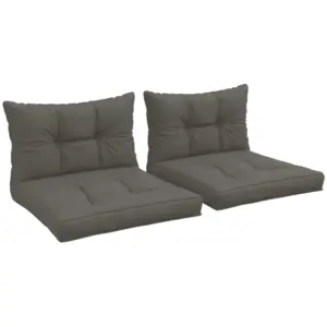 Best 2-Piece Seat Cushions Back Pillows Replacement, Patio Chair Cushions Set for Indoor Outdoor, Charcoal Grey