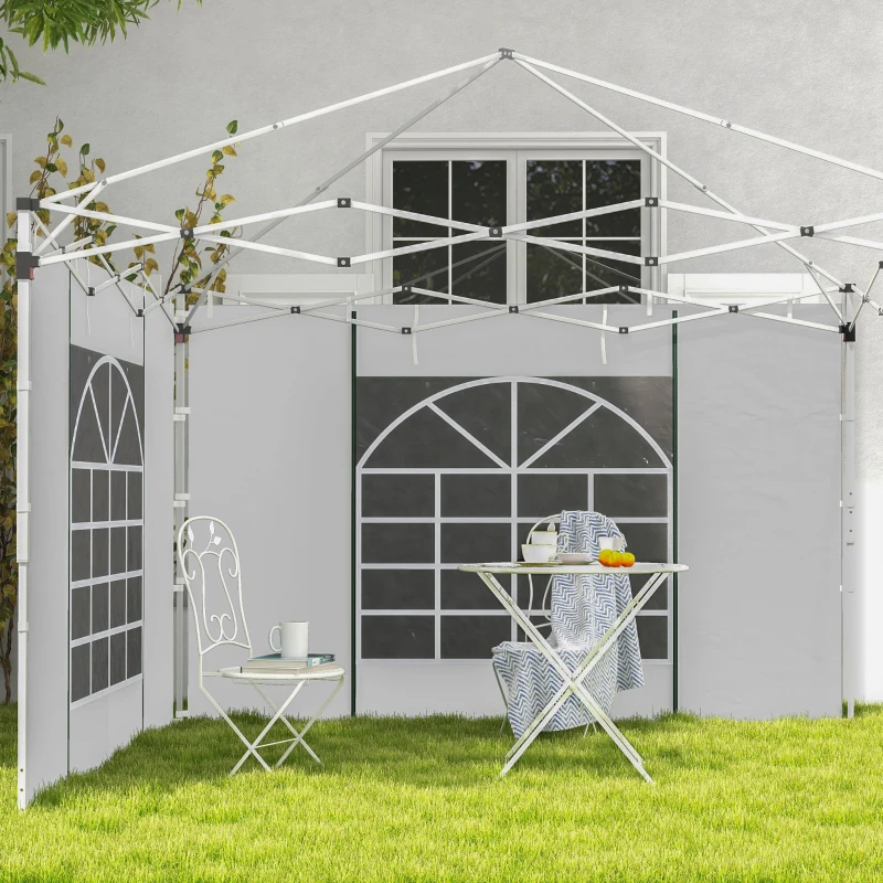 Best Gazebo Side Panels, 2 Pack Sides Replacement, for 3x3(m) or 3x6m Pop Up Gazebo, with Windows and Doors, White - Image 2