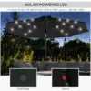 Best 2.7m Outdoor Patio Garden Umbrella Parasol with Tilt Crank and 24 LEDs Lights, Black - Image 4