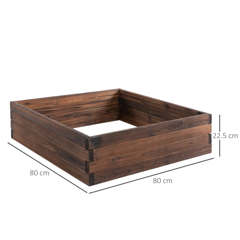 Best 128L Wooden Raised Beds for Garden Planter Grow Containers For Outdoor Patio Plant Flower Vegetable 80L x 80W x 22.5H cm - Image 3