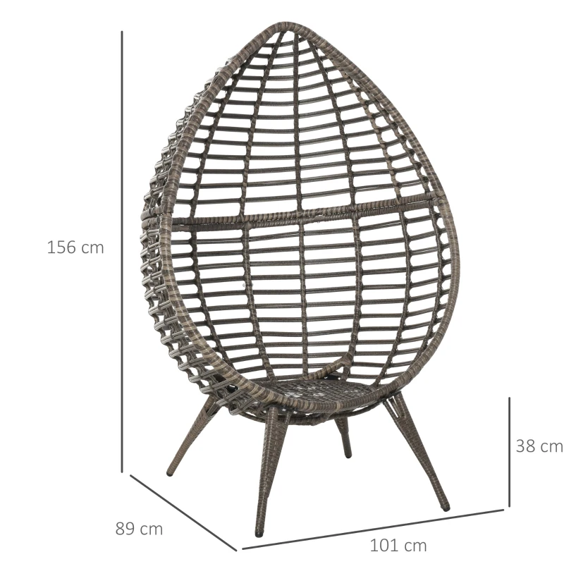 Best Teardop PE Wicker Rattan Chair w/ Thick Cushions 4 Legs Outdoor Seat Egg Garden - Image 3