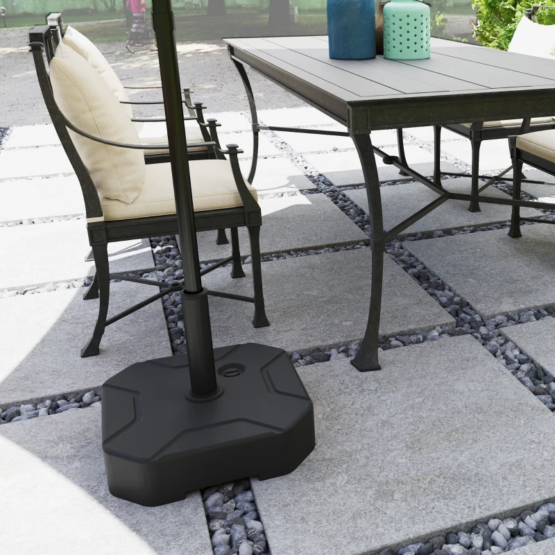 Best Square Garden Parasol Base, Garden Umbrella Stand Heavy Duty Parasol Base, Filled Up to 25kg with Stand or 20kg with Water for for 38, 48 mm Poles, Black - Image 8